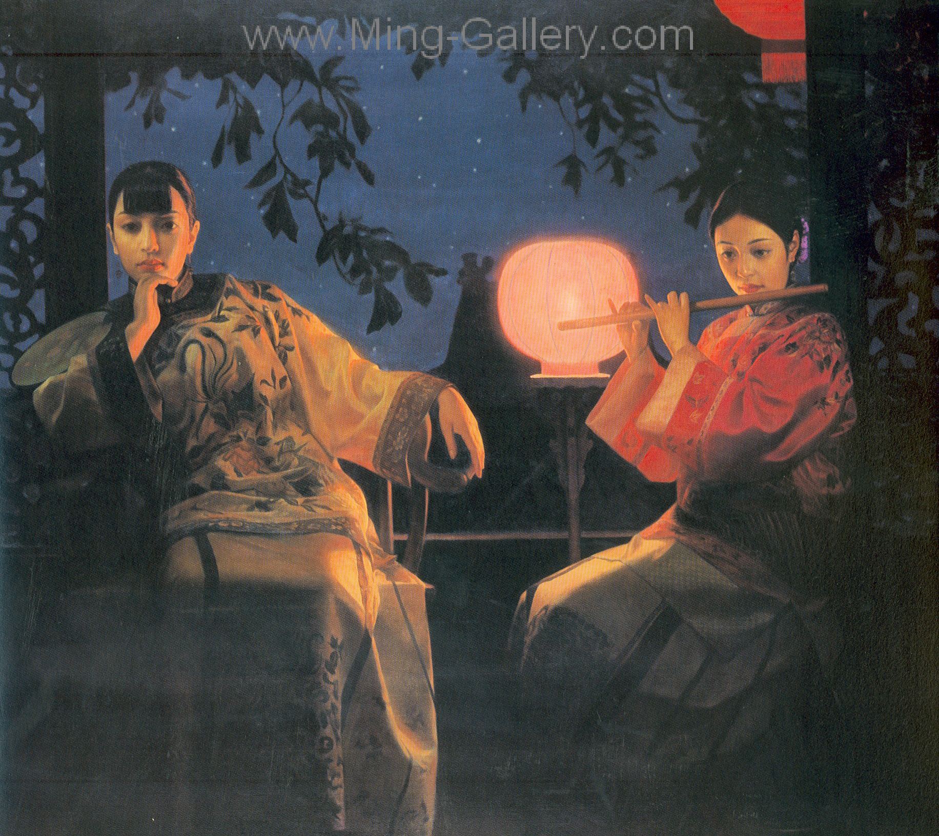 Chinese Lantern Ladies painting on canvas PRX0030