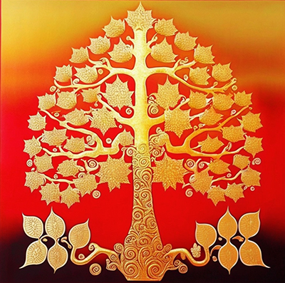 Thai Bodhi Tree painting on canvas TBO0002