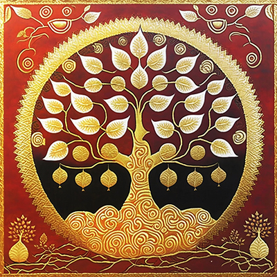 Thai Bodhi Tree painting on canvas TBO0004