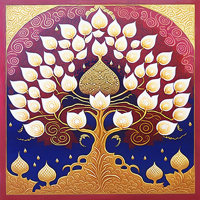 Thai Bodhi Tree painting on canvas TBO0005