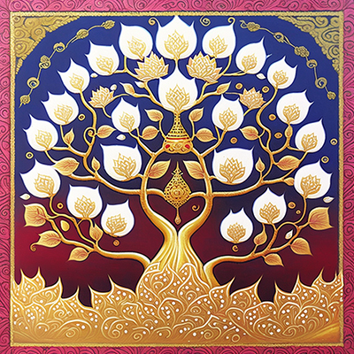 Thai Bodhi Tree painting on canvas TBO0006