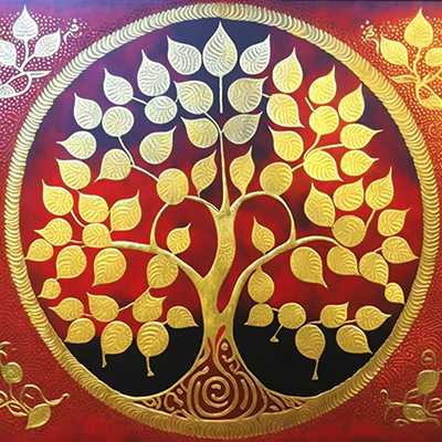 Thai Bodhi Tree painting on canvas TBO0009