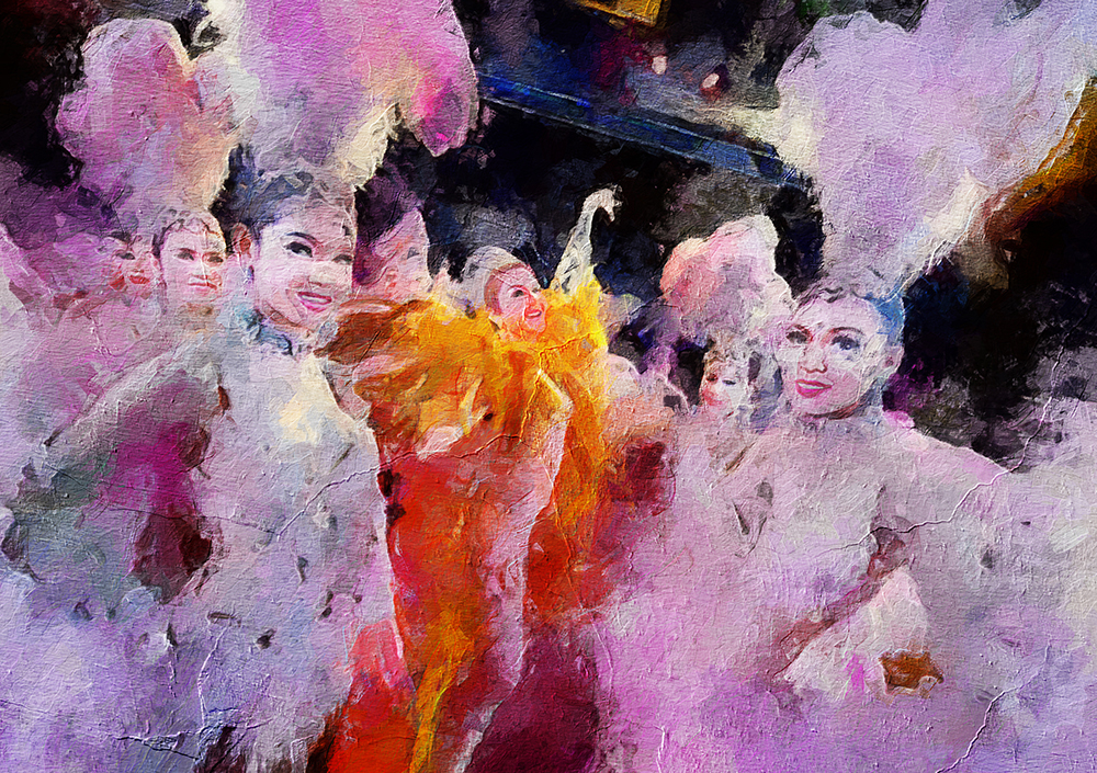 Thai Dancing Ladyboy Cabaret painting on canvas TDM0002