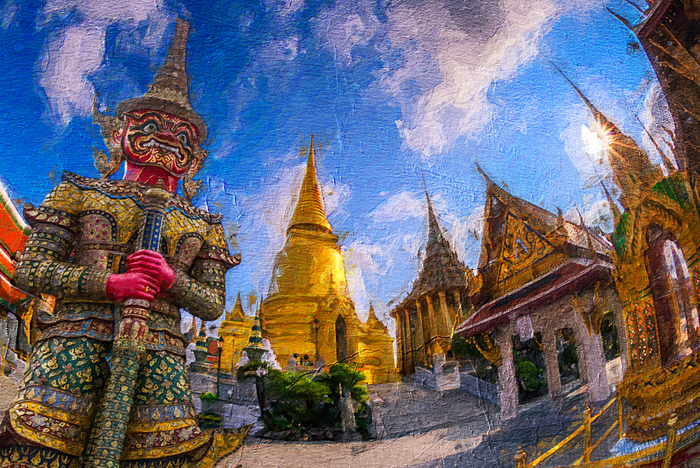 Thai Temples painting on canvas TEM0007