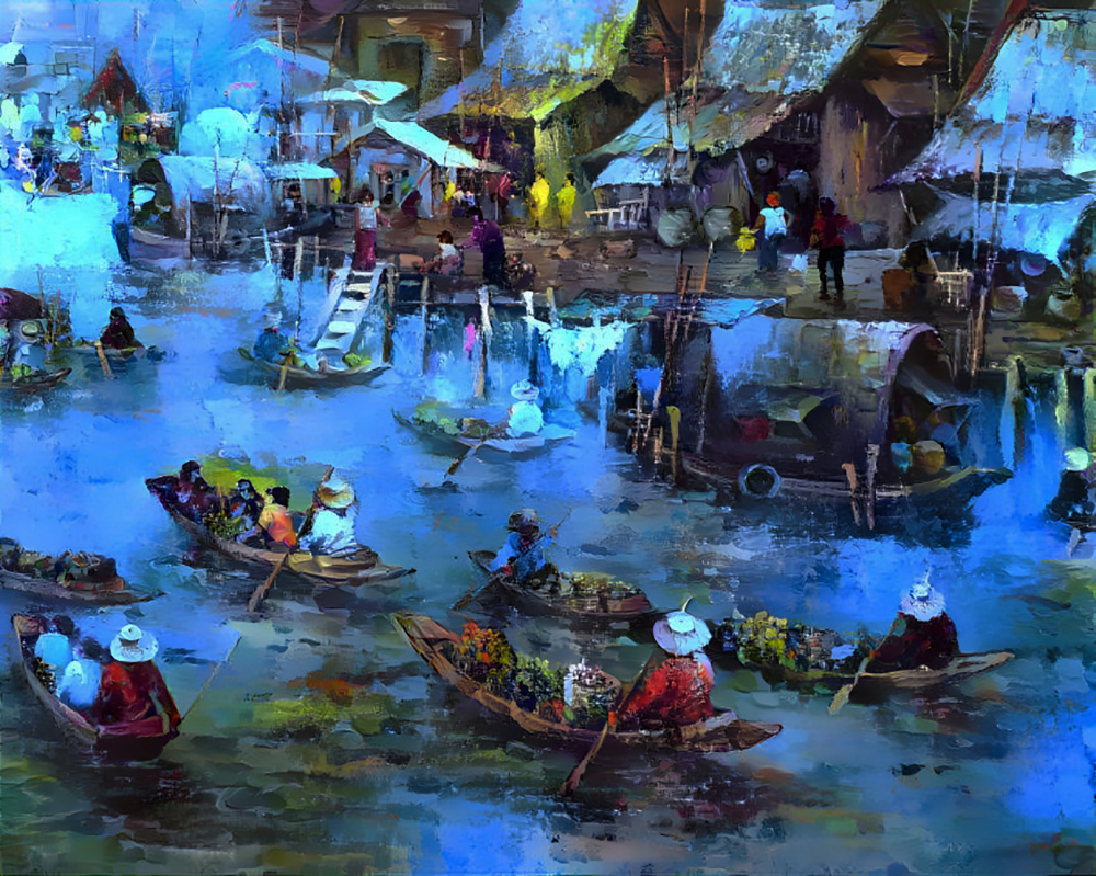 Thai Floating Market painting on canvas TFM0007