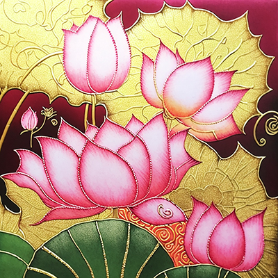 Thai Lotus painting on canvas TLO0006