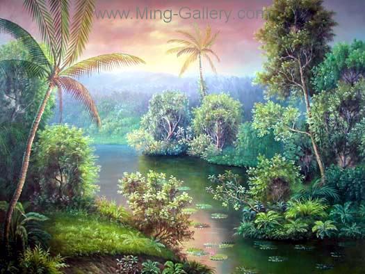 Tropical Landscape painting on canvas TLS0004