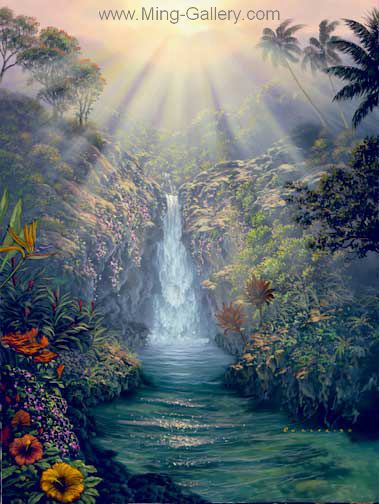 Tropical Landscape painting on canvas TLS0015