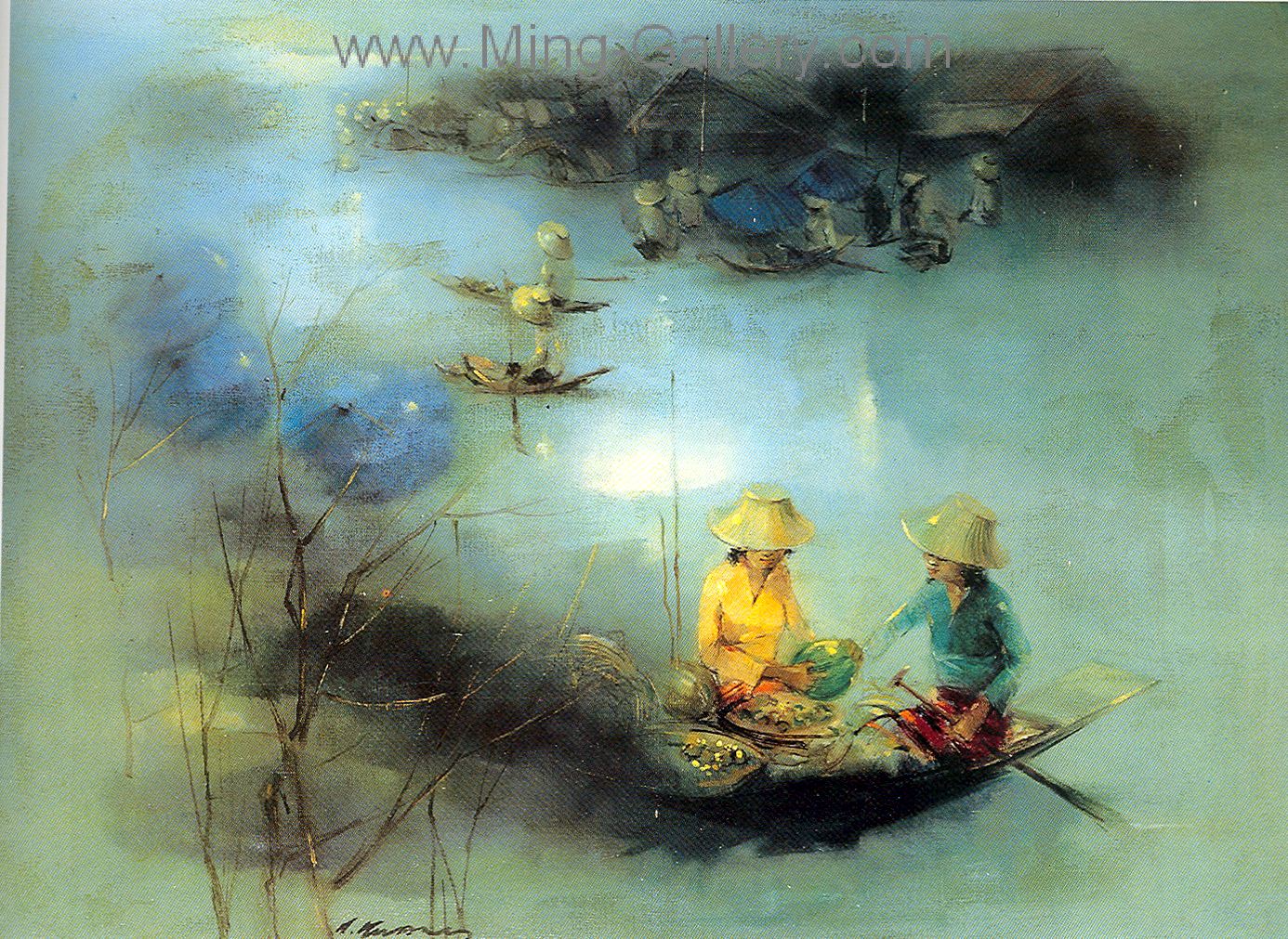 Thai Village painting on canvas TPM0001