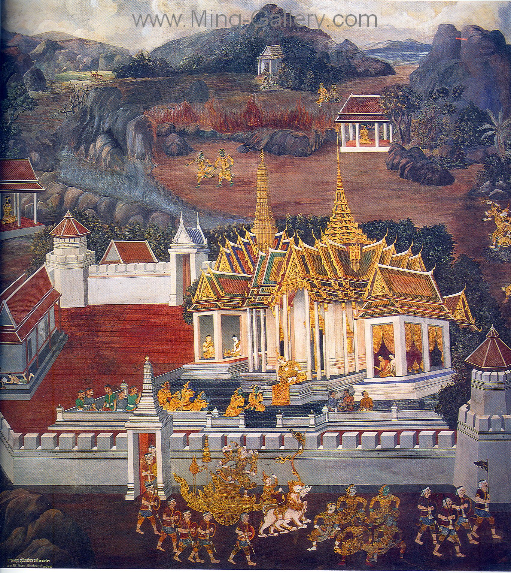 Thai Traditional painting on canvas TPT0009