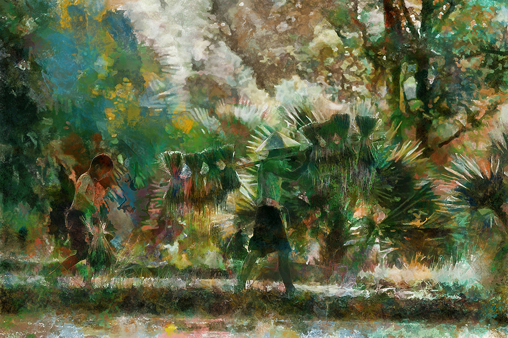 Thai Rice Fields painting on canvas TRM0004