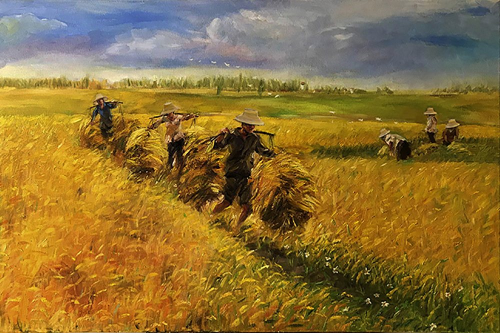 Thai Rice Fields painting on canvas TRM0018