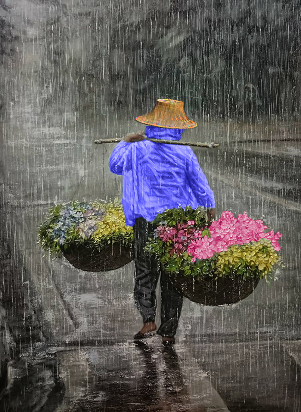 Thai Rainy Season painting on canvas TSM0005