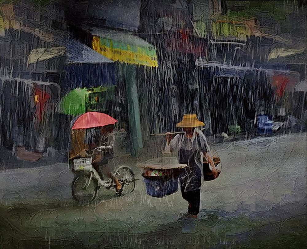 Thai Rainy Season painting on canvas TSM0010