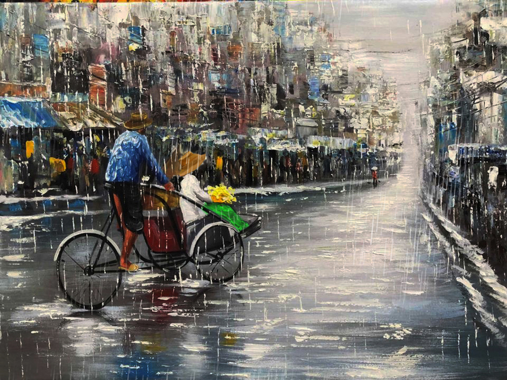 Thai Rainy Season painting on canvas TSM0012