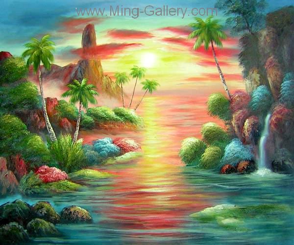 TSS0033 - Tropical Seascape Oil Painting for Sale