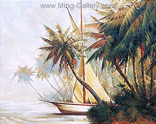 TSS0056 - Tropical Seascape Oil Painting for Sale