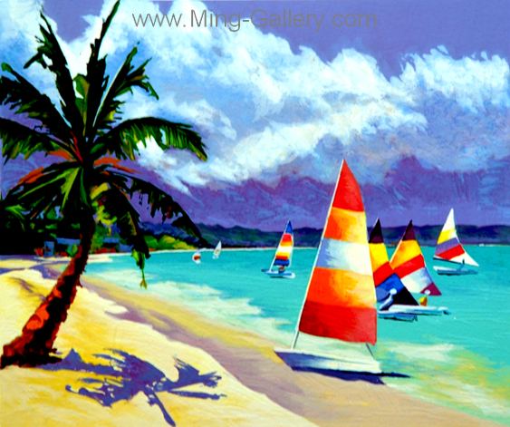 TSS0062 - Tropical Seascape Oil Painting for Sale