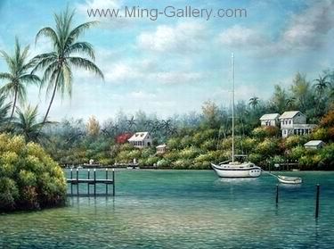TSS0063 - Tropical Seascape Oil Painting for Sale
