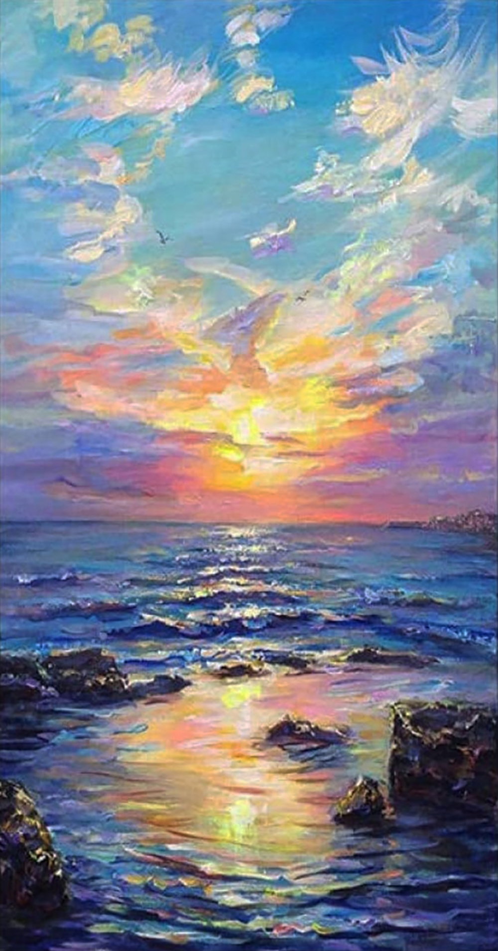 Tropical Seascape painting on canvas TSS0093