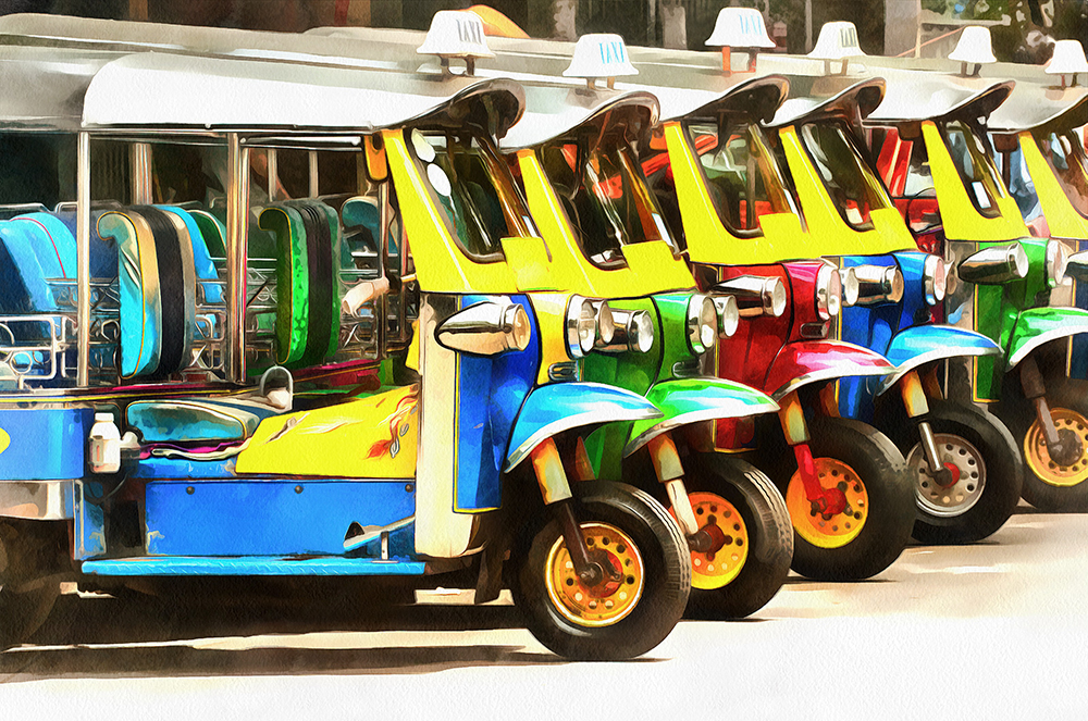 Thai Tuk Tuk painting on canvas TTT0006