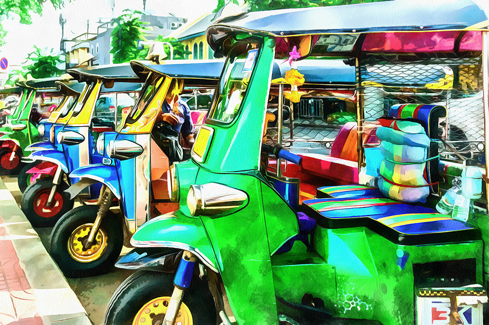 Thai Tuk Tuk painting on canvas TTT0007