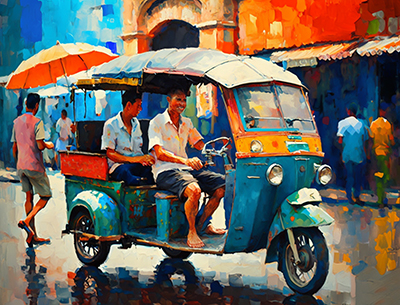 Thai Tuk Tuk painting on canvas TTT0011