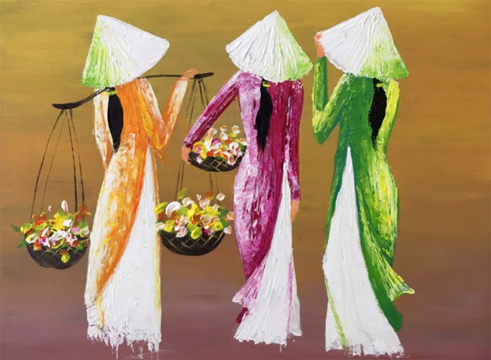 Vietnamese Modern painting on canvas VNP0053