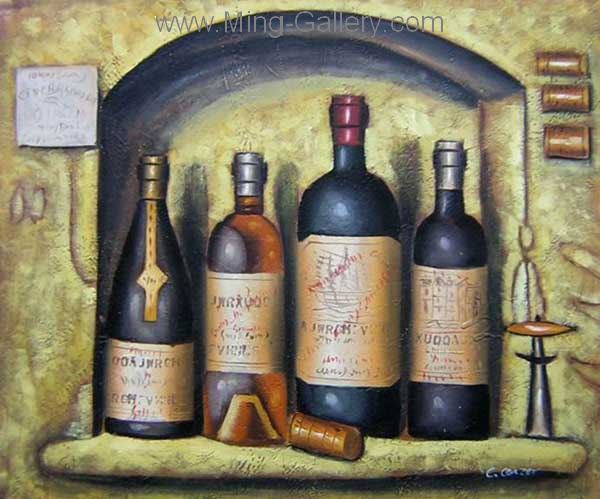 Wine Bottles painting on canvas WIN0004
