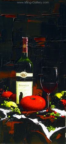 Wine Bottles painting on canvas WIN0008
