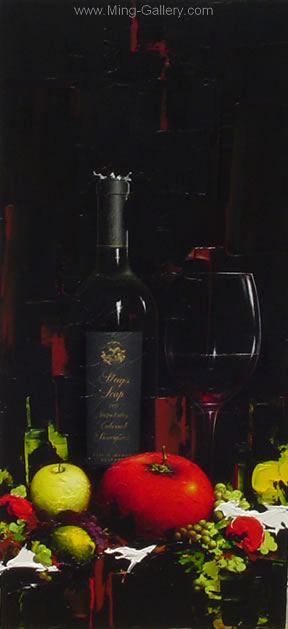 Wine Bottles painting on canvas WIN0010