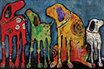 Dogs painting on canvas AND0025