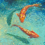 Koi Fish painting on canvas ANF0004