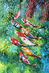 Koi Fish painting on canvas ANF0011