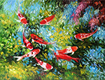 Koi Fish painting on canvas ANF0013