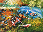 Koi Fish painting on canvas ANF0015