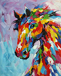 Horses painting on canvas ANH0021