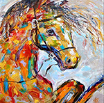 Horses painting on canvas ANH0023