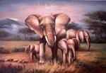  ,  ANP0004 Oil Painting of Elephant