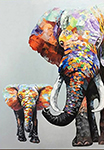 Elephants painting on canvas ANP0010