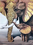  ,  ANP0013 Oil Painting of Elephant