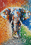  ,  ANP0016 Oil Painting of Elephant