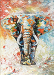  ,  ANP0018 Oil Painting of Elephant