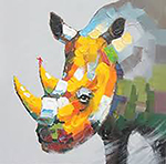 Rhinos painting on canvas ANR0005
