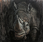 Rhinos painting on canvas ANR0006