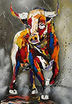 Bulls painting on canvas ANU0005