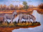 Zebras painting on canvas ANZ0003
