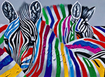 Zebras painting on canvas ANZ0008