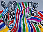 Zebras painting on canvas ANZ0008