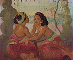 Famous Bali Artist Merpres painting on canvas BAA0043
